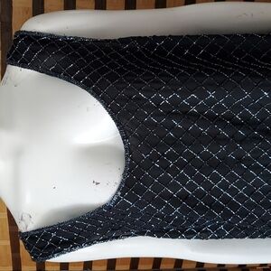 August Max chiffon beaded tank top